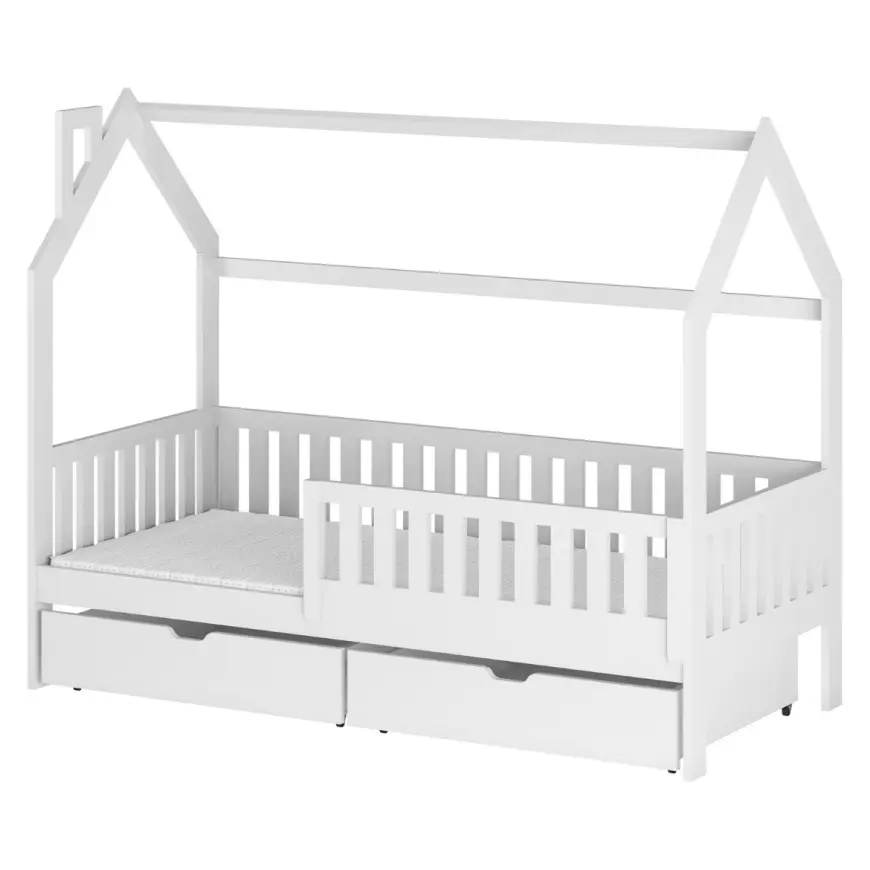 Posteľ Domček Natan 90x200 biela