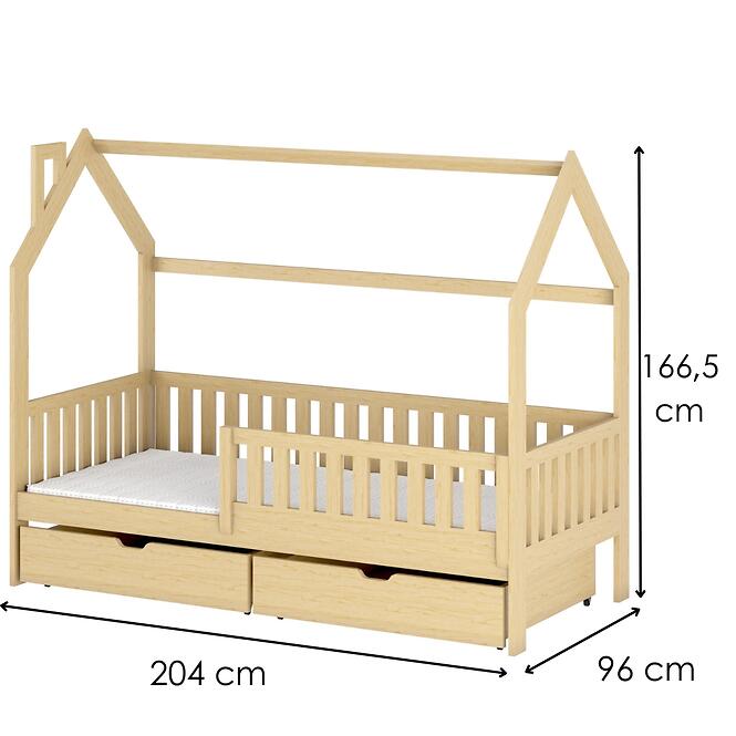 Posteľ Domček Natan 90x200 borovica