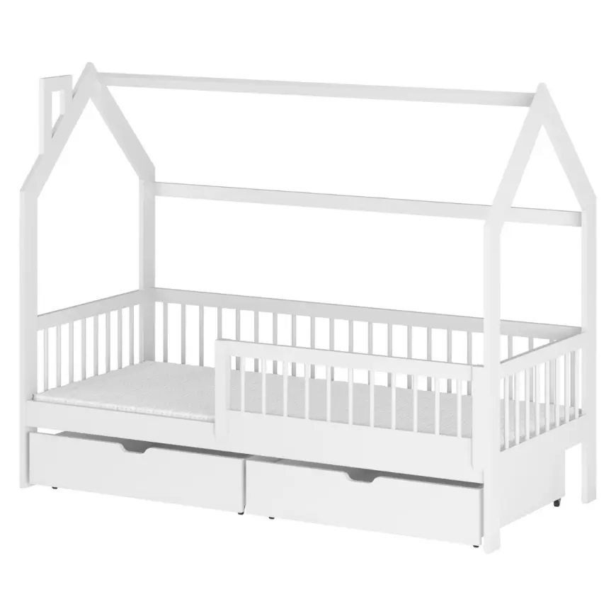 Posteľ Domček Oskar 90x200 biela