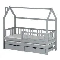 Posteľ Domček Papi 80x160 sivá