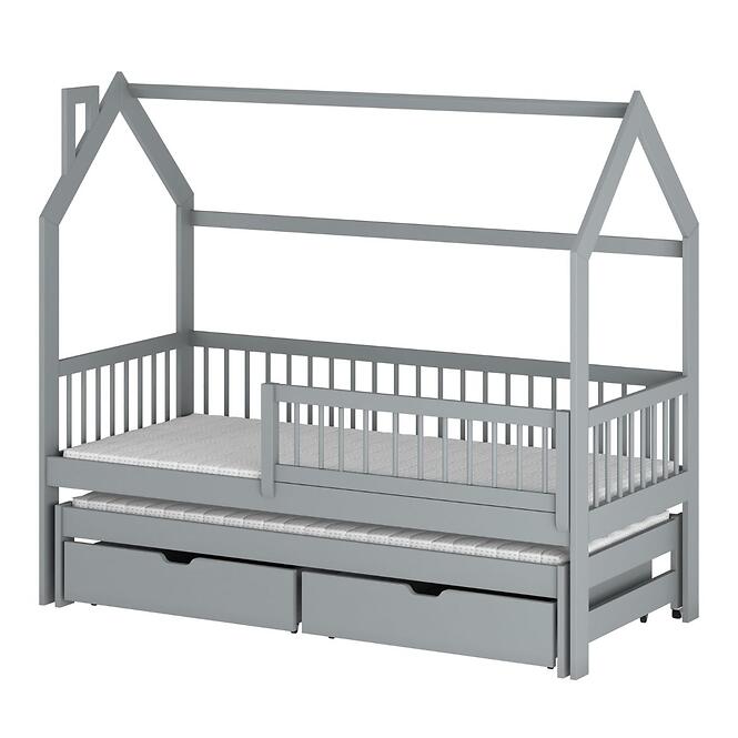 Posteľ Domček Papi 80x160 sivá