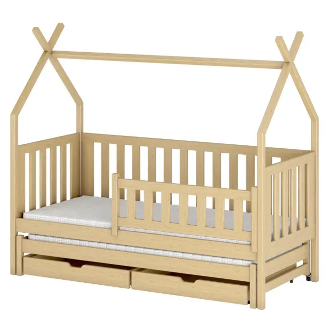 Posteľ Domček Tytus 80x160 borovica