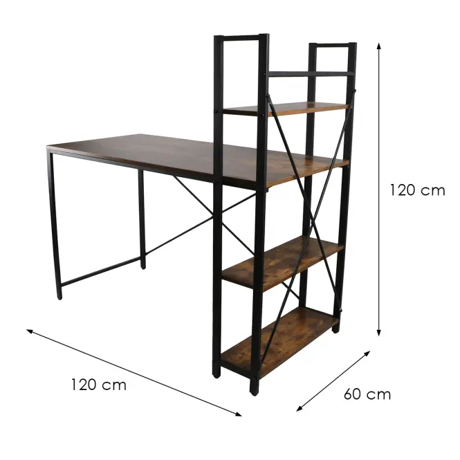 Písací Stôl Loft 8635 E dark vintage wood,3