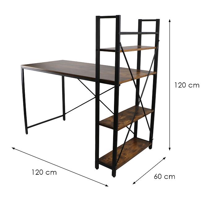 Písací Stôl Loft 8635 E dark vintage wood,3