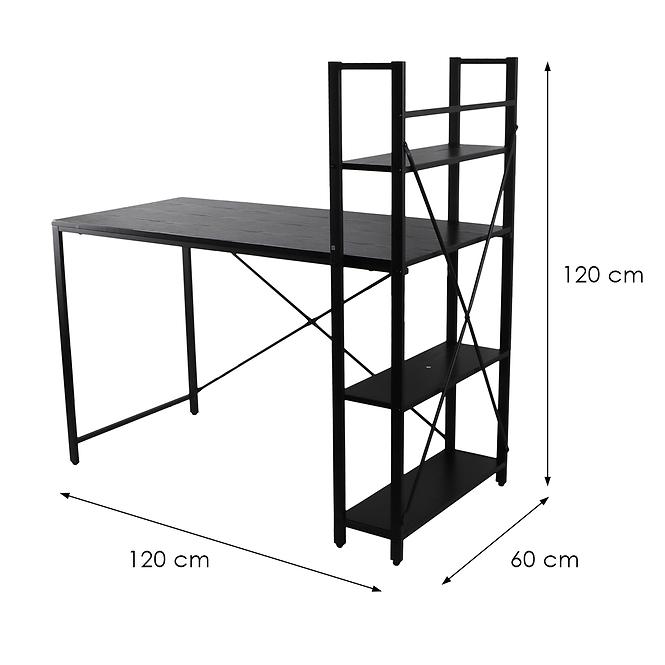 Písací stôl Loft 8637 H čierny