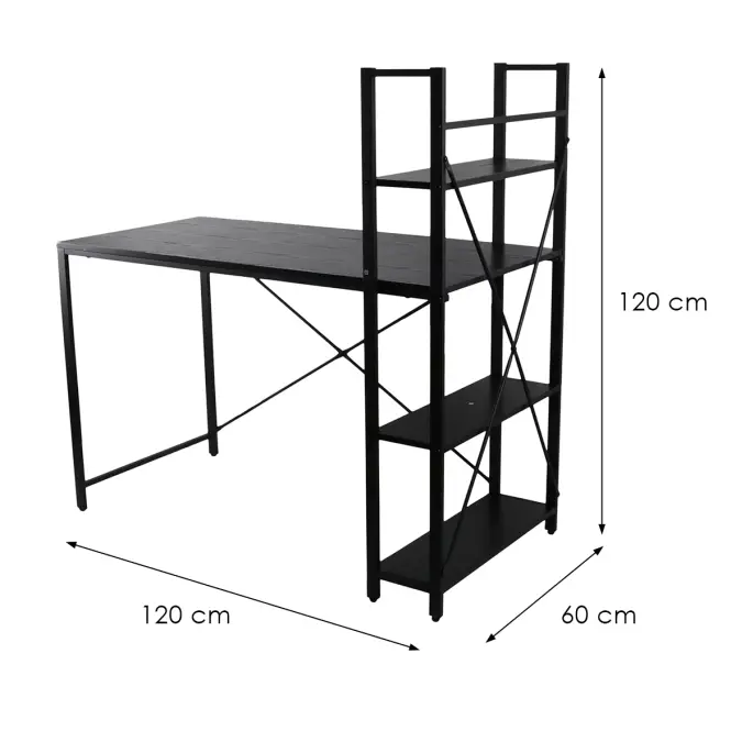 Písací stôl Loft 8637 H čierny,3