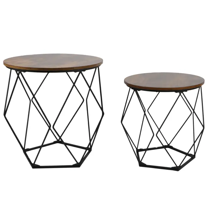 Súprava stolíkov Loft 8625 E dark vintage wood,2