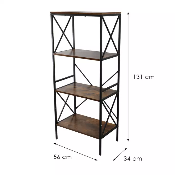 Regál Loft 8631 H dark vintage wood