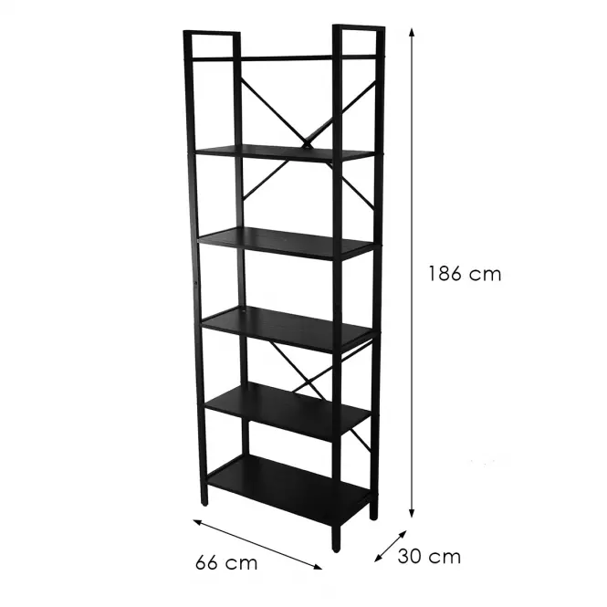 Regál Loft 8642 H čierny