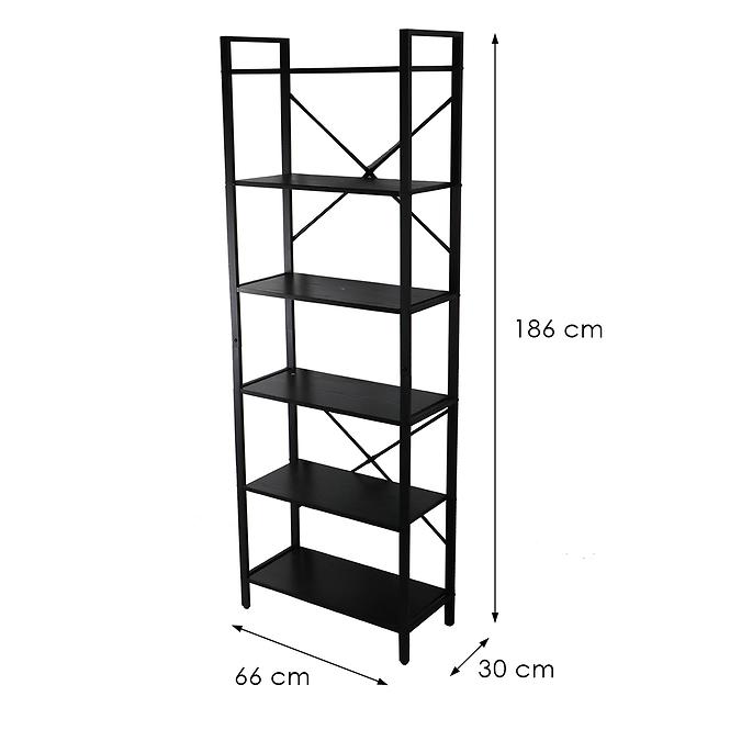 Regál Loft 8642 H čierny