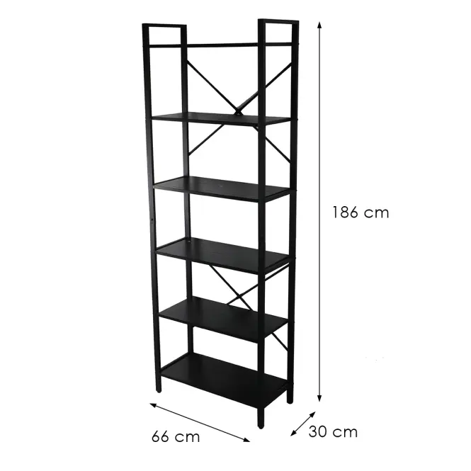 Regál Loft 8642 H čierny,2