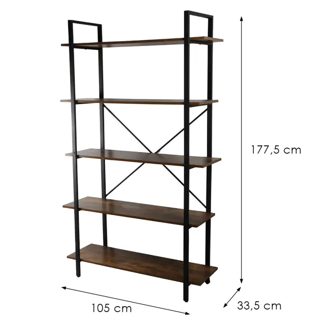 Regál Loft 8643 E dark vintage wood,2