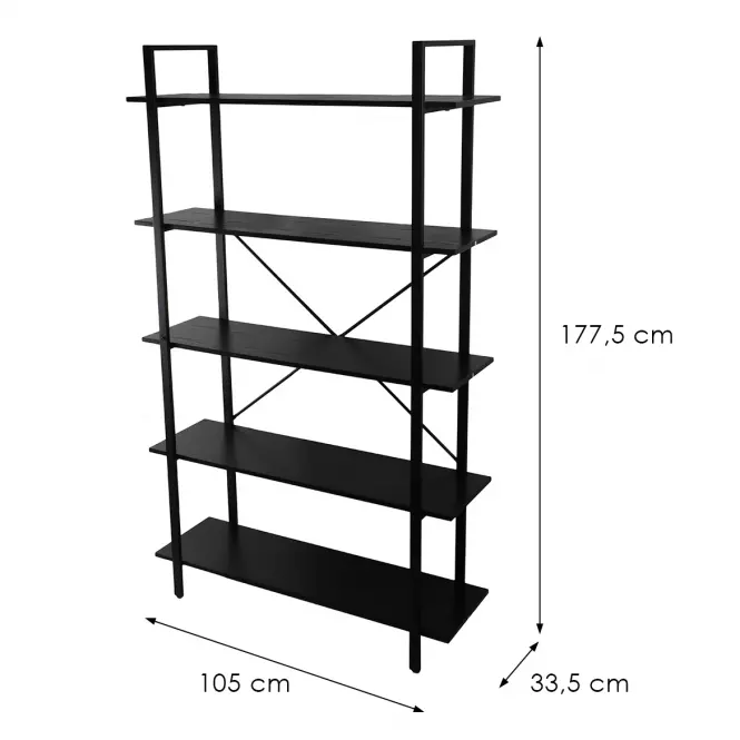 Regál Loft 8644 H čierny