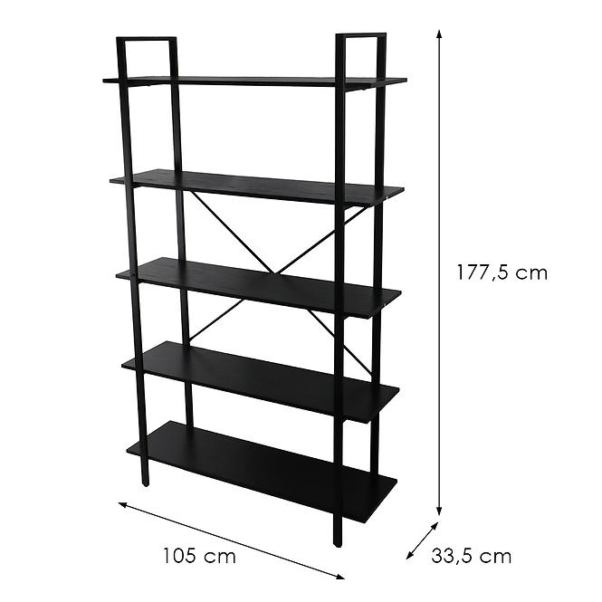 Regál Loft 8644 H čierny
