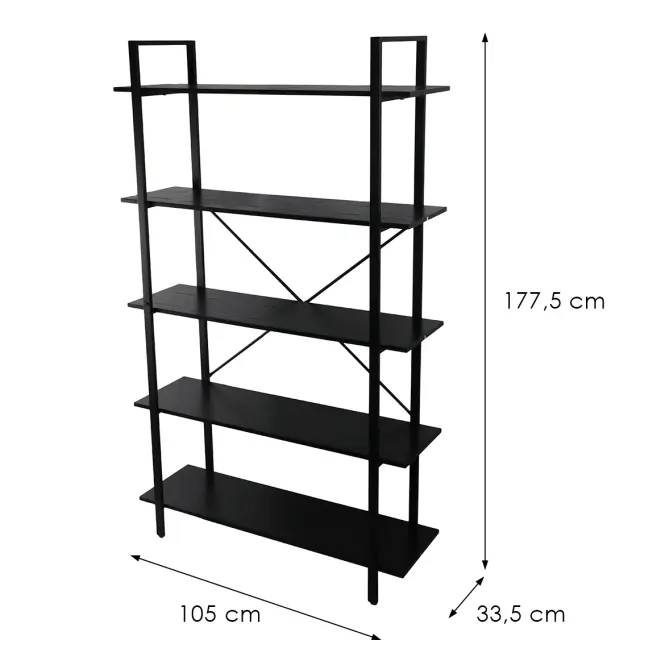 Regál Loft 8644 H čierny,2