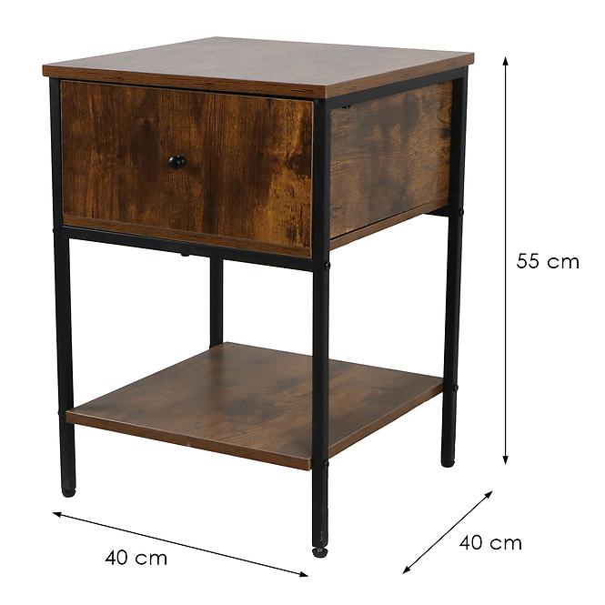 Nočný Stolík Loft 8624 E dark vintage wood