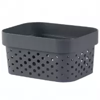Úložný box zdobený  Infinity recyklovaný 1,4l tmavosivý 25