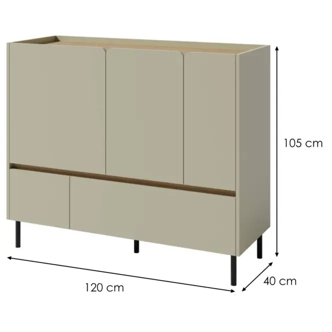 Komoda Luca LC8 2S3D eukalyptus/dub baltic,2