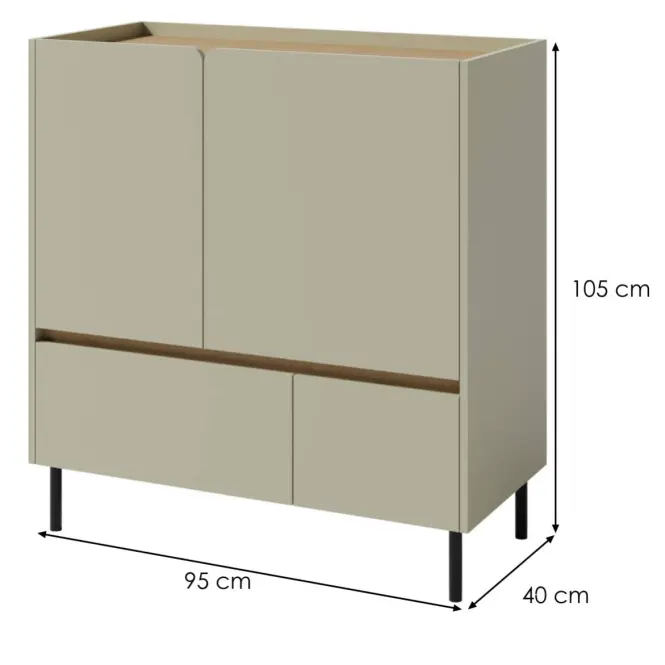 Komoda Luca LC9 2S2D eukalyptus/dub baltic,2