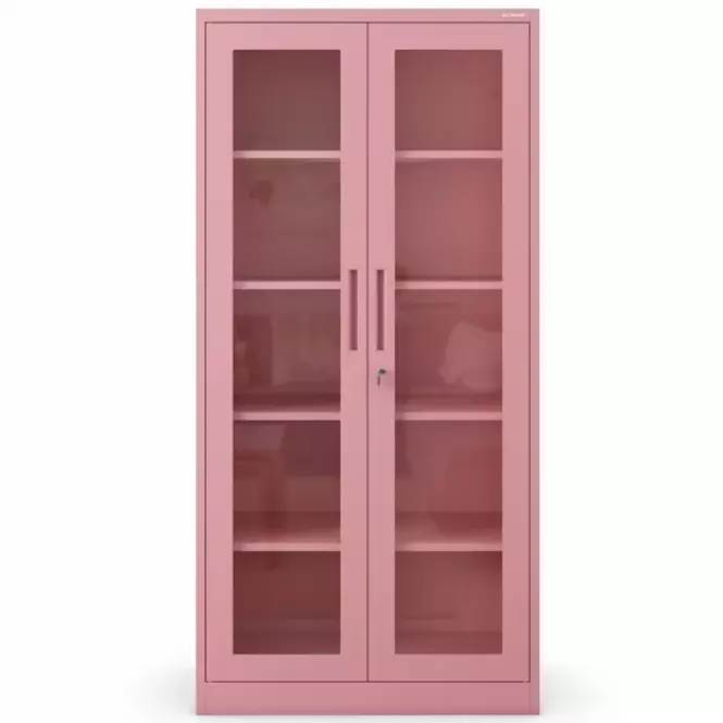 Kovový kancelársky regál Amelia pastelovoružová