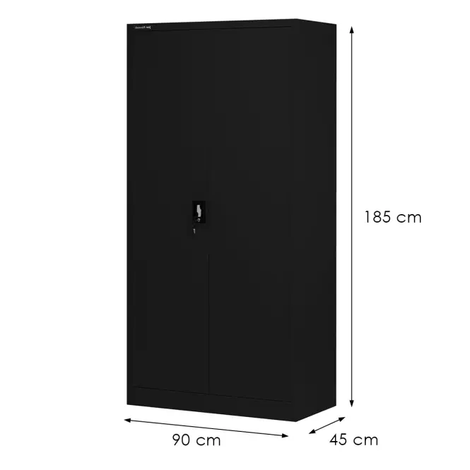 Kovová skriňa Dawid 90 cm – čierna, dvojdverová,2