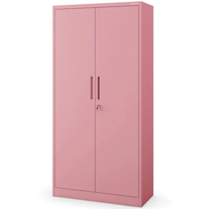 Kovová skriňa Dawid 90 cm – pastelová ružová, dvojdverová