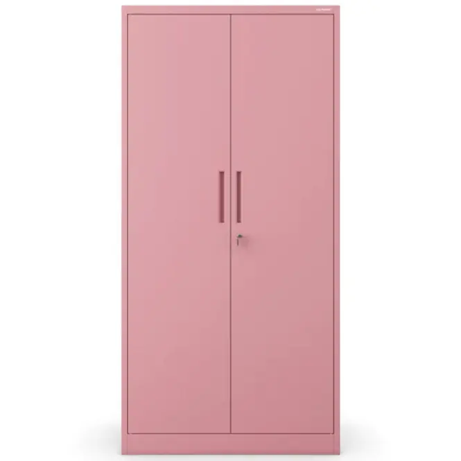 Kovová skriňa Dawid 90 cm – pastelová ružová, dvojdverová,3