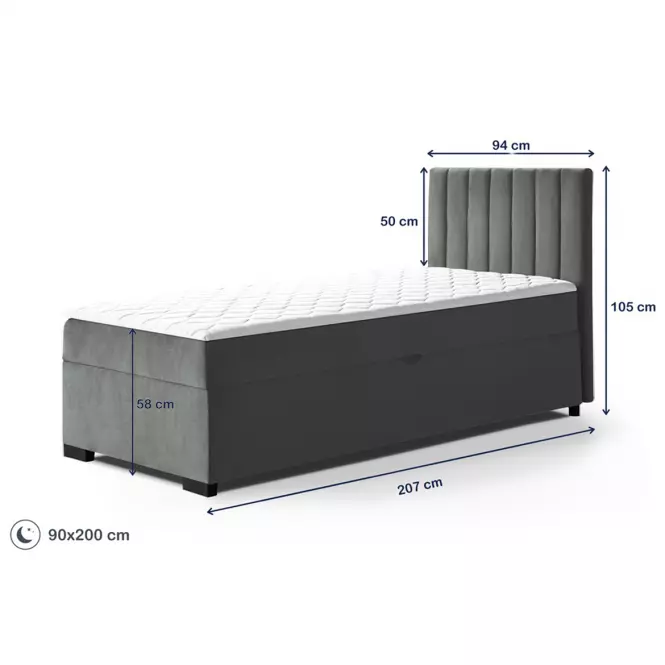 Posteľ Eryk 90x200 Mono 247