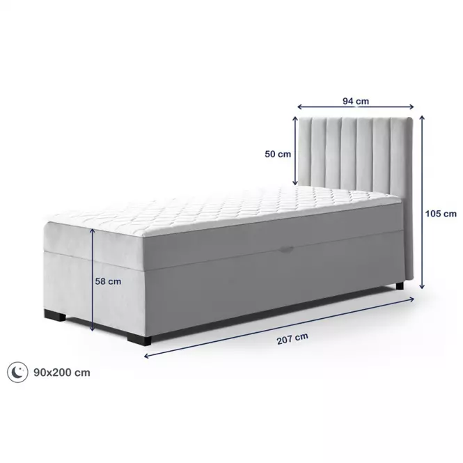 Posteľ Eryk 90x200 Mono 244