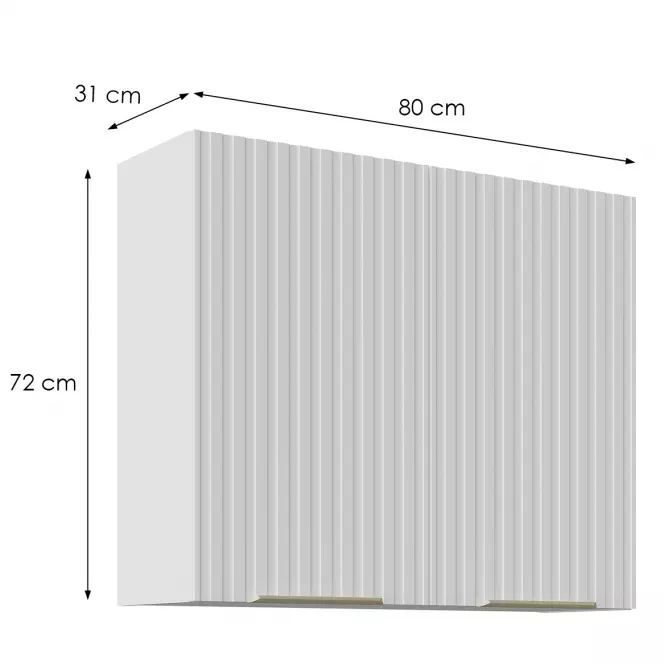 Kuchynská Skrinka Tuluza 80G-72 2F biely mat lamel