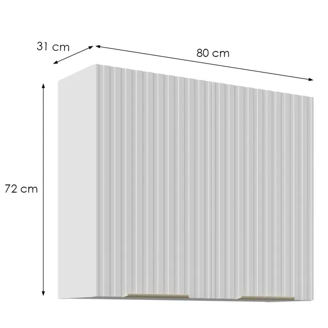 Kuchynská Skrinka Tuluza 80G-72 2F biely mat lamel,2
