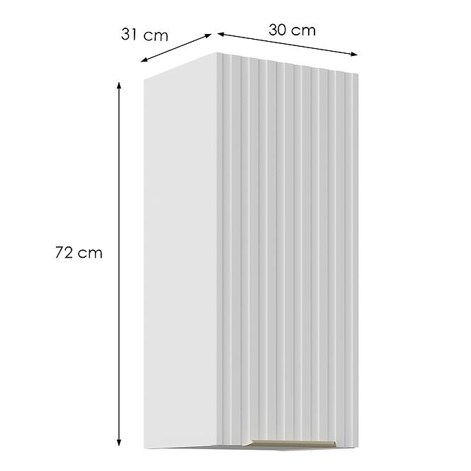 Kuchynská Skrinka Tuluza 30G-72 1F biely mat lamel