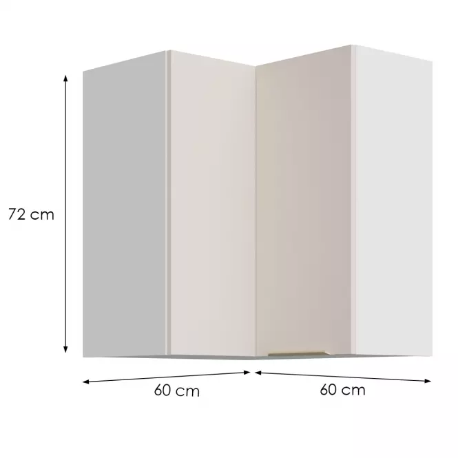 Kuchynská Skrinka Nicea 60x60 GN-72 2F (90°) pieskovo béžová