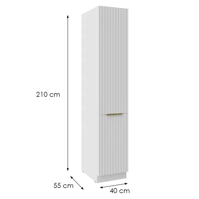 Kuchynská Skrinka Tuluza 40DK-210 2F biely mat lamel,2