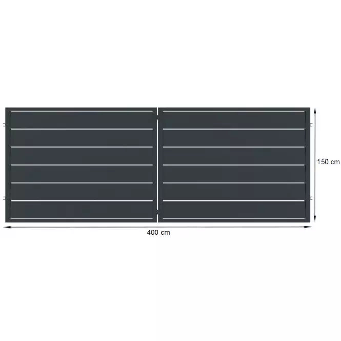 Brána Novara 400x150 ZN RAL7024 mat
