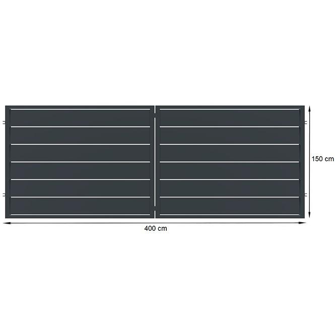 Brána Novara 400x150 ZN RAL7024 mat