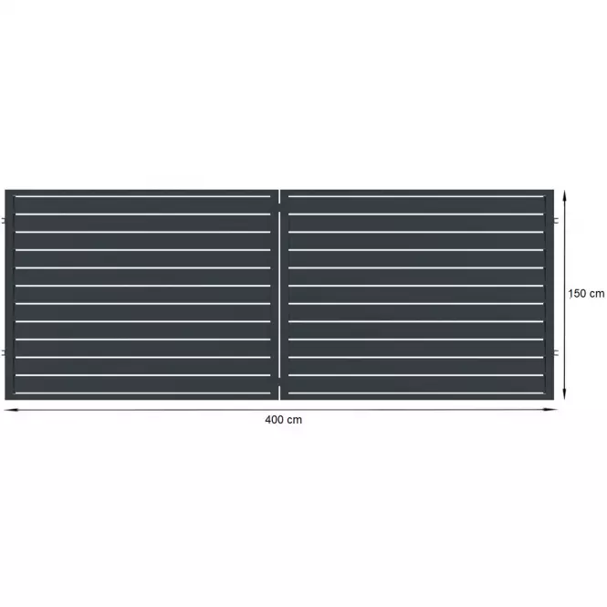 Brána Salerno 400x150 ZN RAL7024 mat