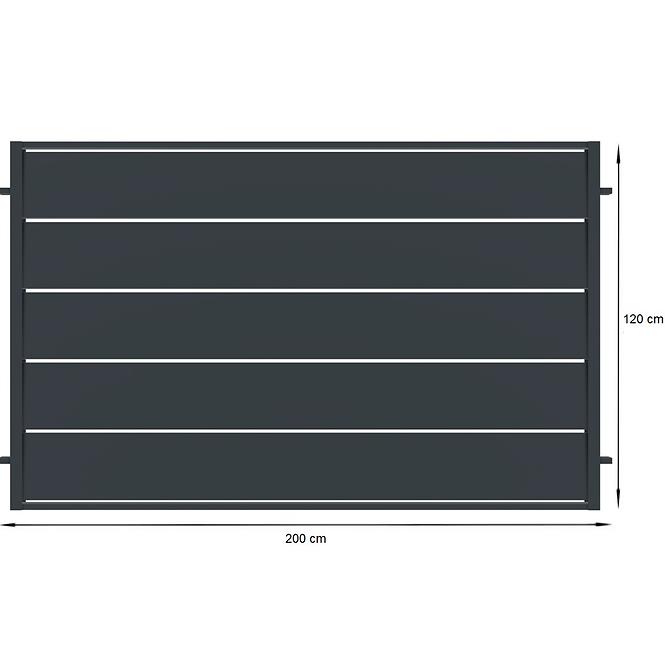 Plotové pole Novara 2x1,20 ZN RAL7024 mat