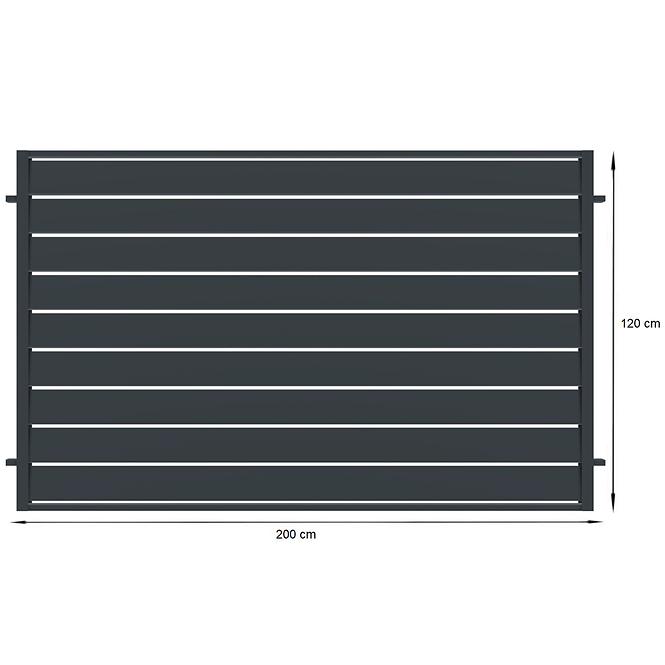 Plotové pole Salerno 2x1,20 ZN RAL7024 mat