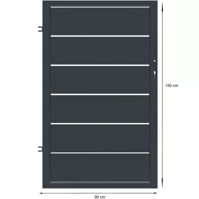 Bránka Novara ľavá 90x150 ZN RAL7024 mat