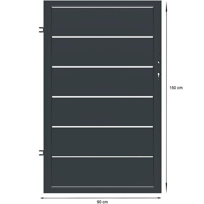 Bránka Novara ľavá 90x150 ZN RAL7024 mat,2