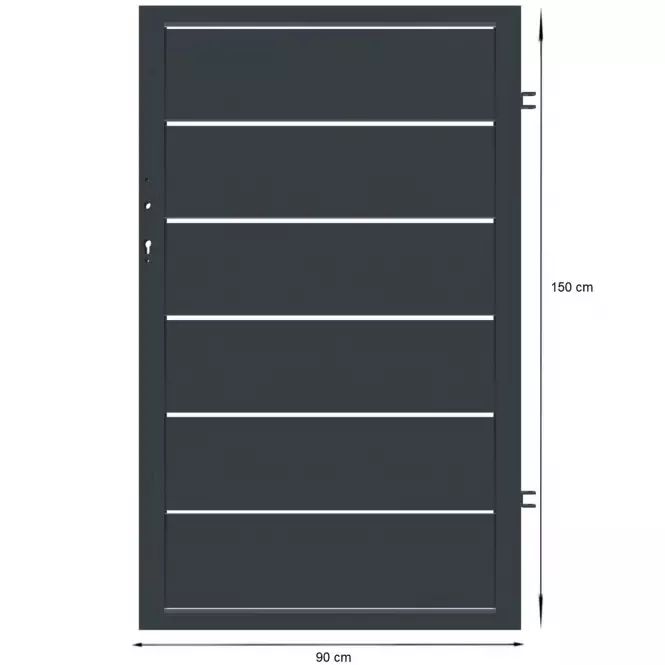 Bránka Novara pravá 90x150 ZN RAL7024 mat