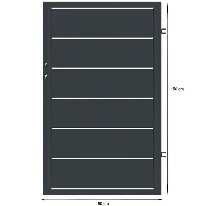 Bránka Novara pravá 90x150 ZN RAL7024 mat