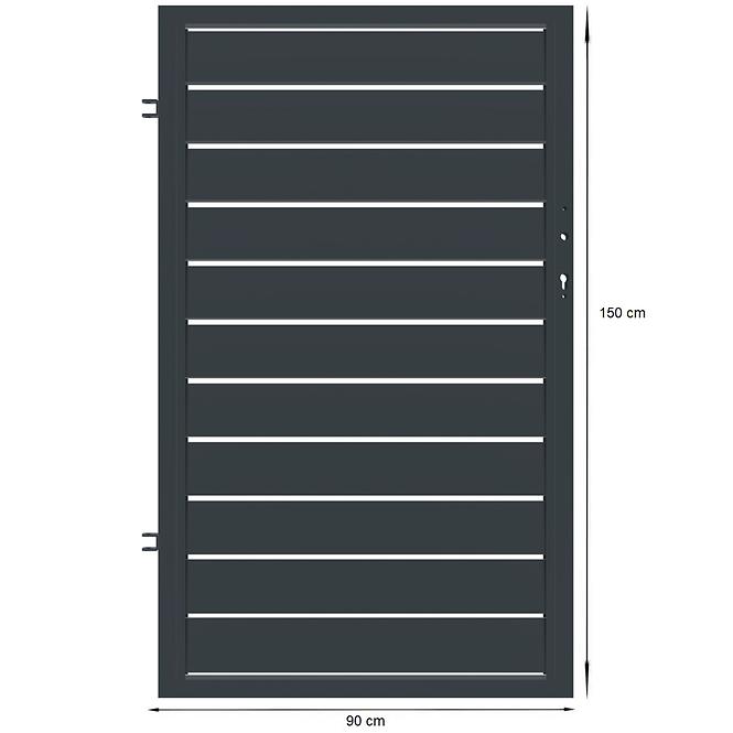 Bránka Salerno ľavá 90x150 ZN RAL7024 mat,2