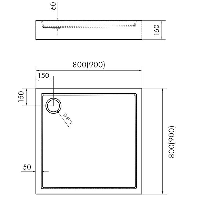 Vanička štvorcová Astrix 90x90 AQM4731,2