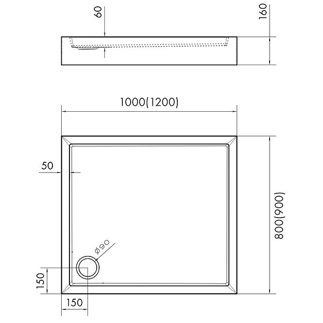 Vanička obdĺžniková Astrix 80x100 AQM4736