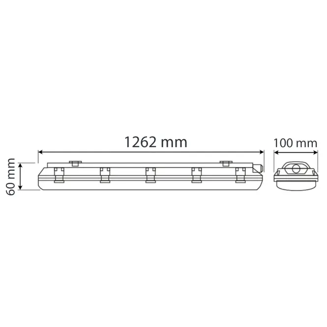 Lumiled hermetické svietidlo T8 do LED 2x120 cm,9