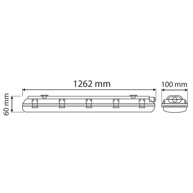 Lumiled hermetické svietidlo T8 do LED 2x120 cm,9