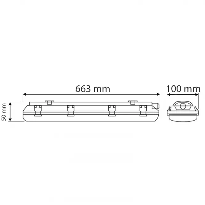 Hermetické svietidlo Lumiled T8  do LED 2x60 cm
