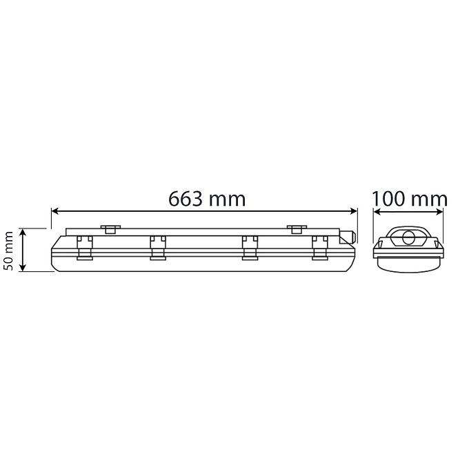 Hermetické svietidlo Lumiled T8  do LED 2x60 cm